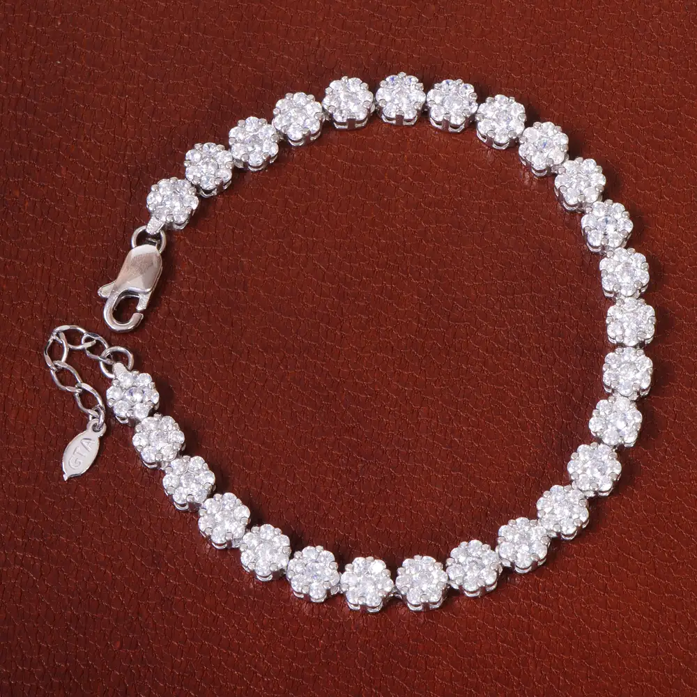 دستبند نقره زنانه طرح جواهر کد 27087