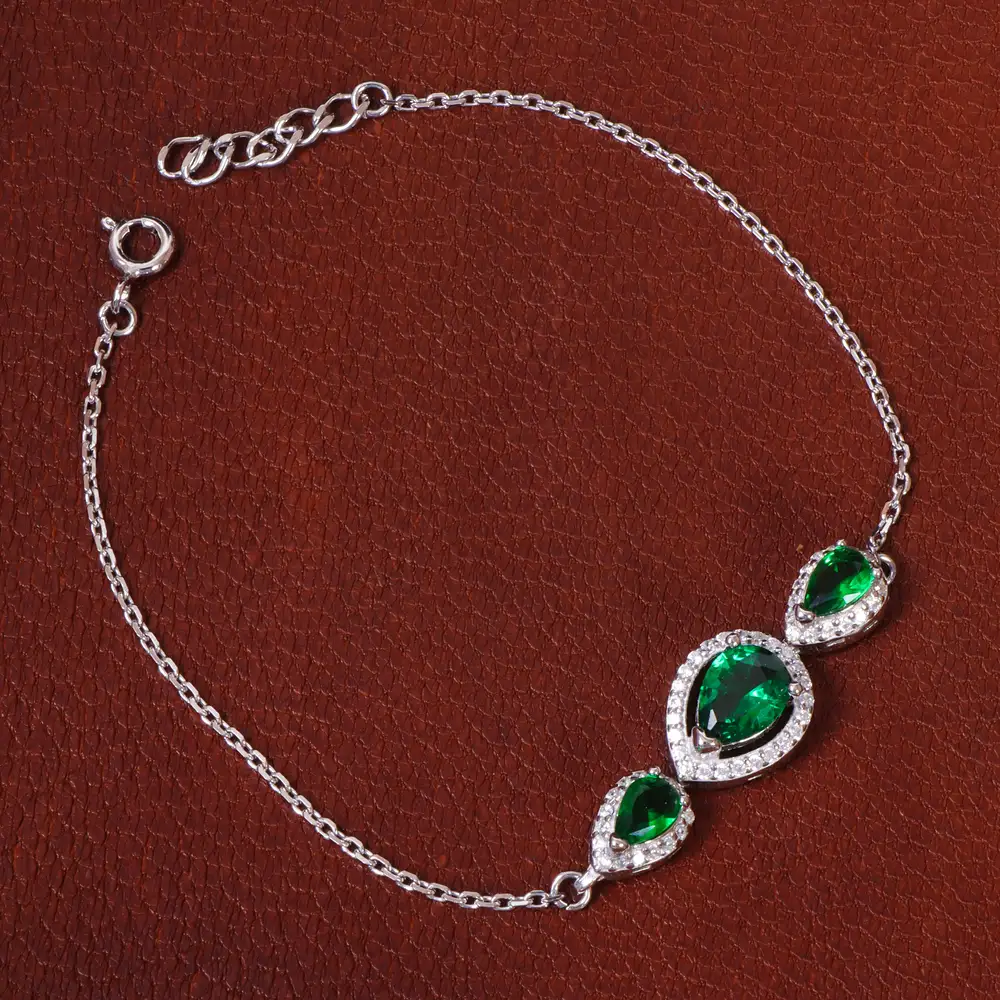 دستبند طرح زمرد زنانه کد 27089