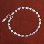 دستبند نقره زنانه طرح جواهر کد 27090