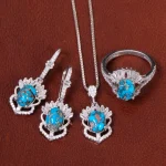 نیم ست فیروزه زنانه کد 27107