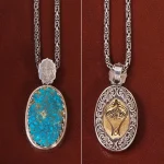 گردنبند فیروزه مردانه کد 27193