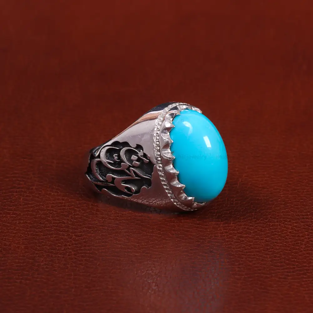 انگشتر فيروزه عجمی مردانه کد 27299