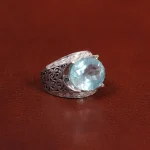 انگشتر آکوامارین مردانه کد 27329