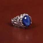 انگشتر یاقوت کبود استار مردانه کد 27333