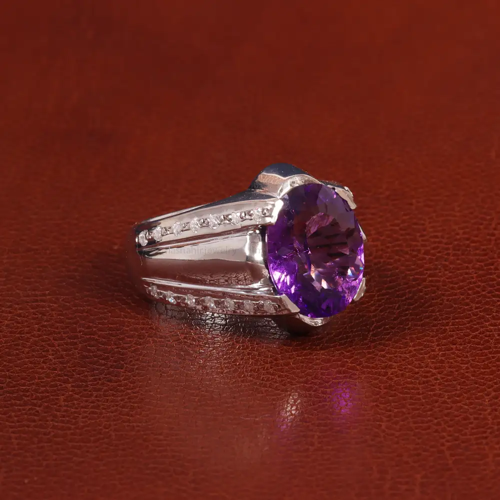 انگشتر آمیتیست مردانه کد 27339