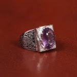 انگشتر آمیتیست مردانه کد 27340