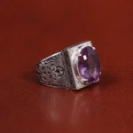 انگشتر آمیتیست مردانه کد 27342