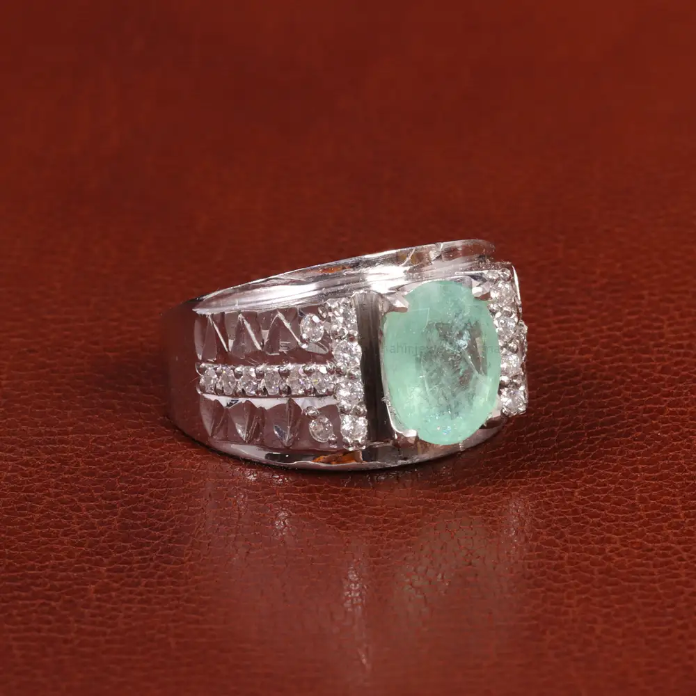 انگشتر زمرد مردانه کد 27350