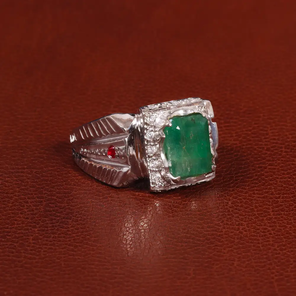 انگشتر زمرد مردانه کد 27355