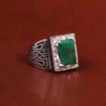انگشتر زمرد مردانه کد 27356