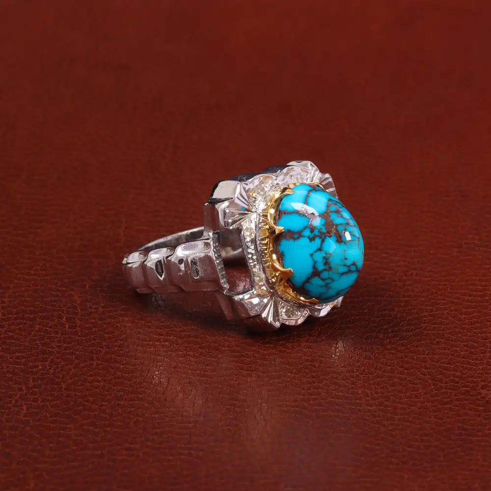 انگشتر فیروزه شجری مردانه کد 27449