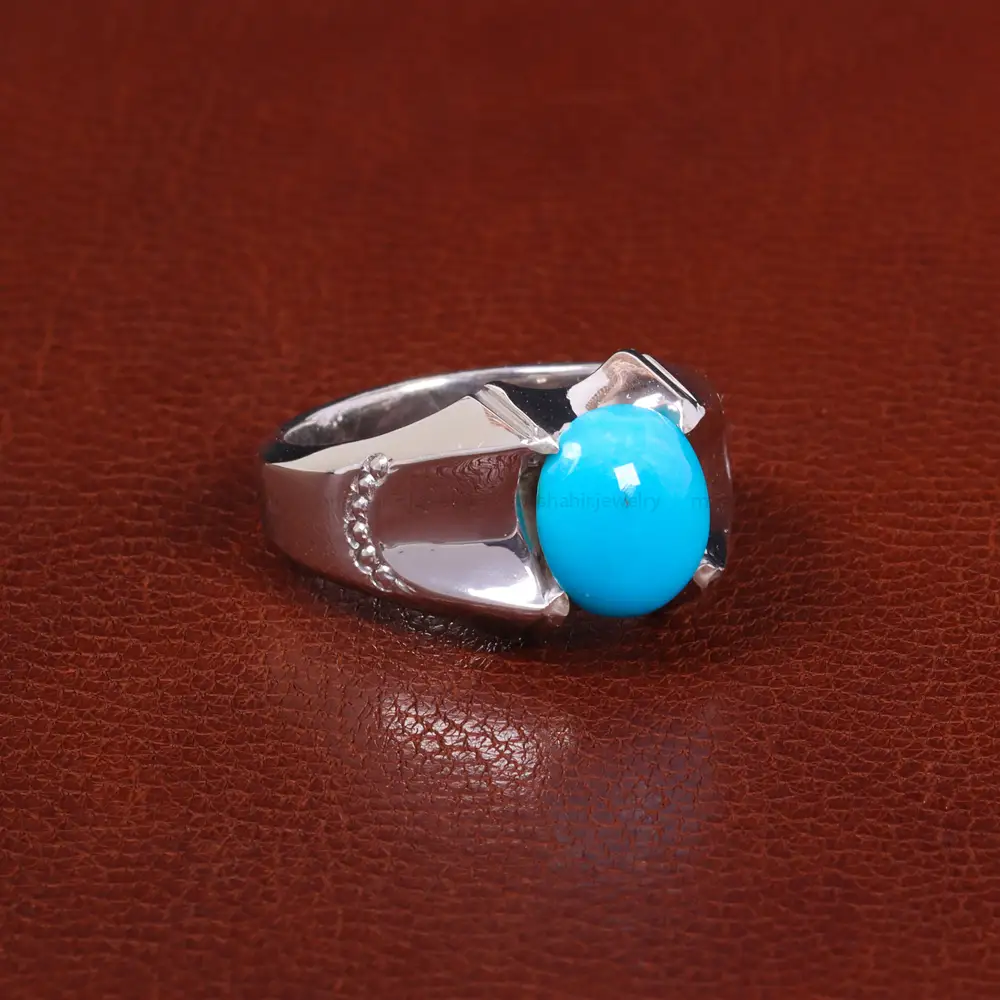 انگشتر فيروزه عجمی مردانه کد 27466