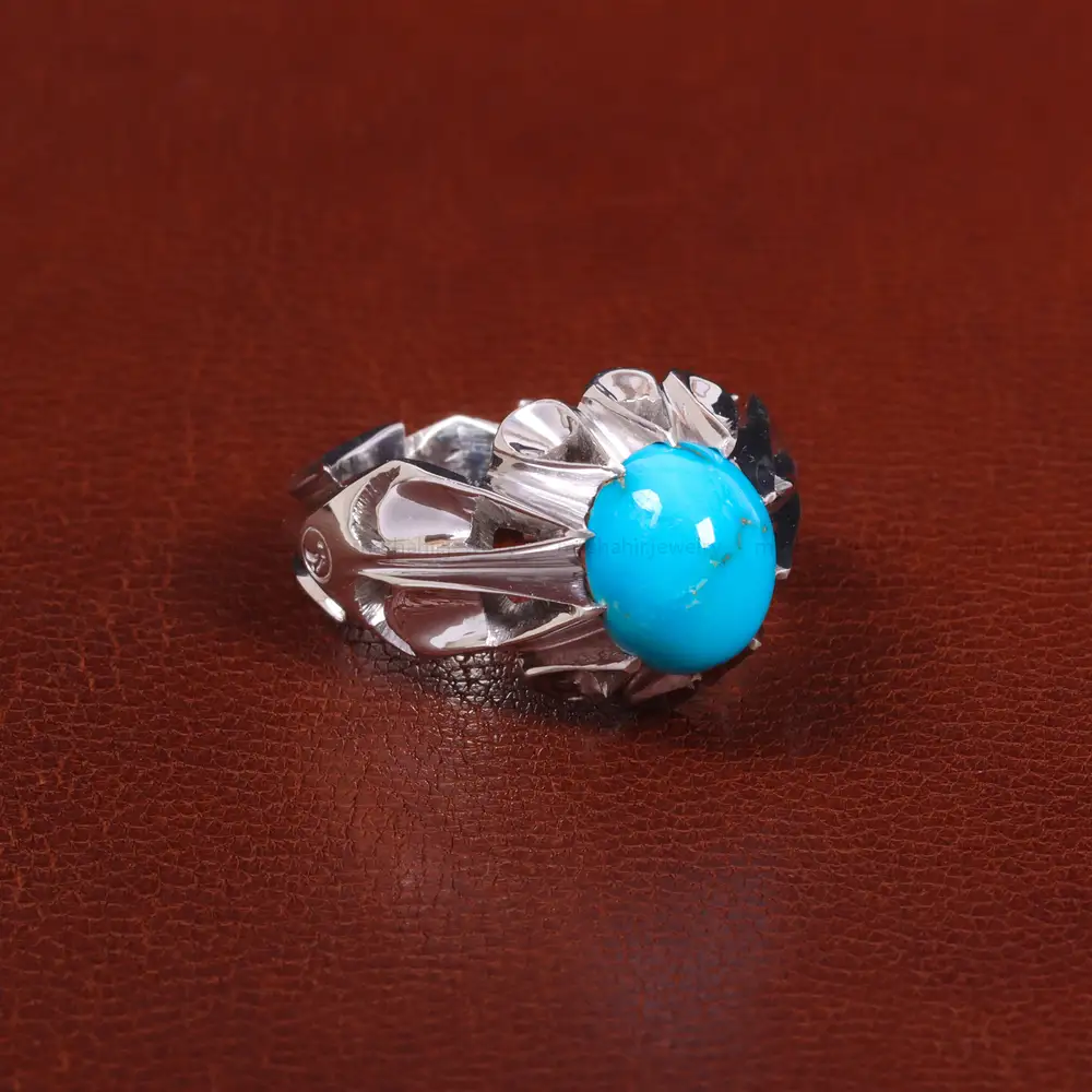 انگشتر فیروزه شجری مردانه کد 27481