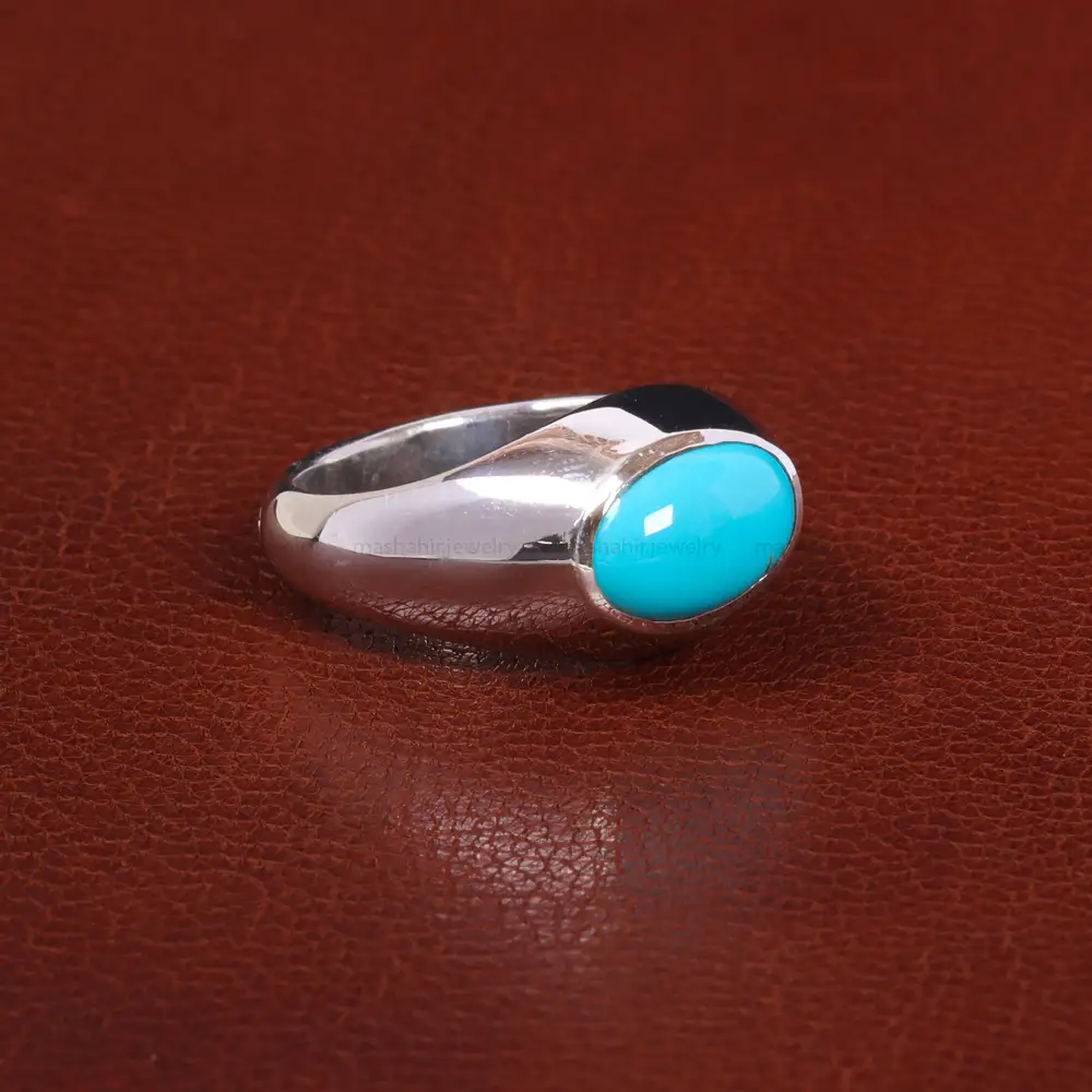 انگشتر فيروزه عجمی مردانه کد 27484