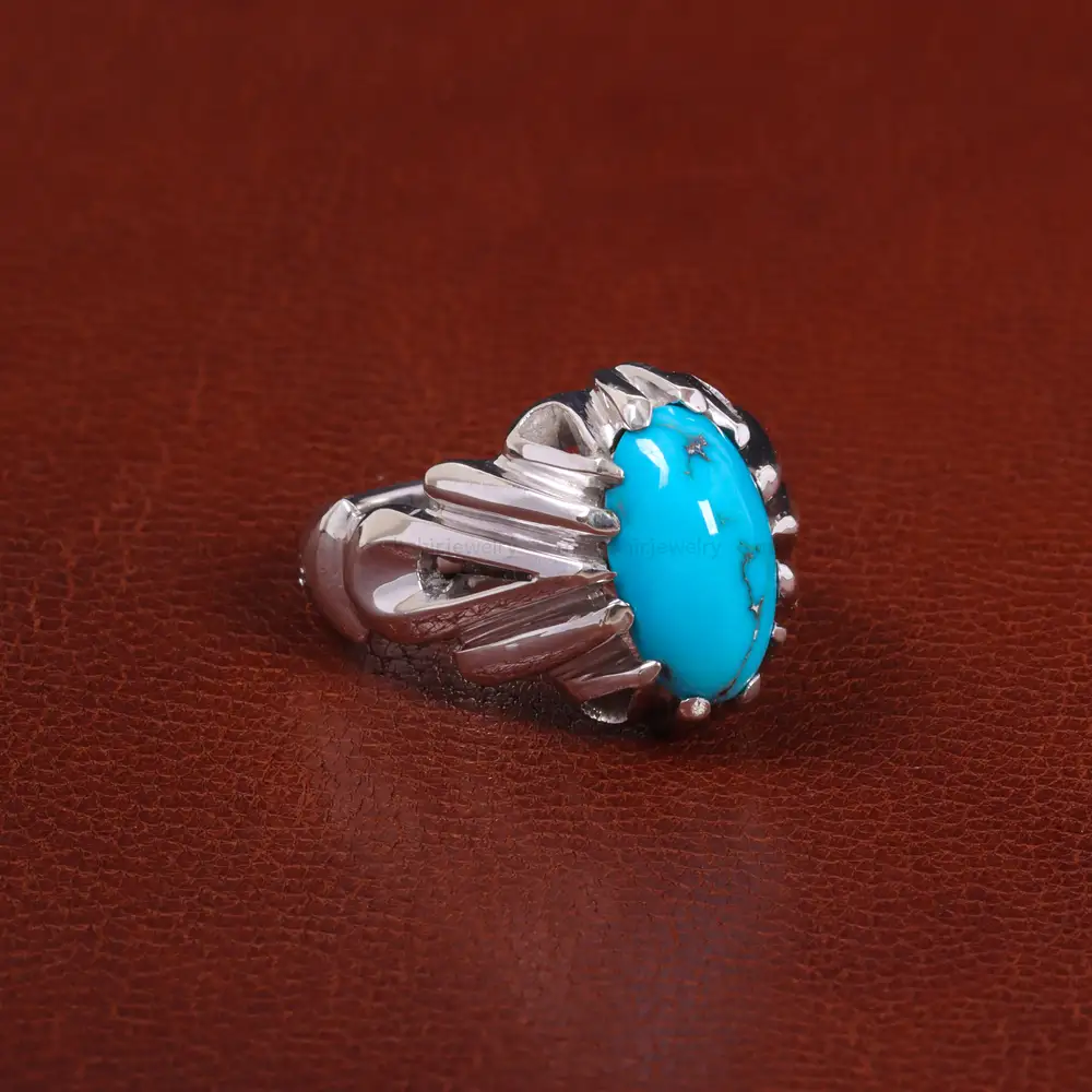 انگشتر فیروزه شجری مردانه کد 27501