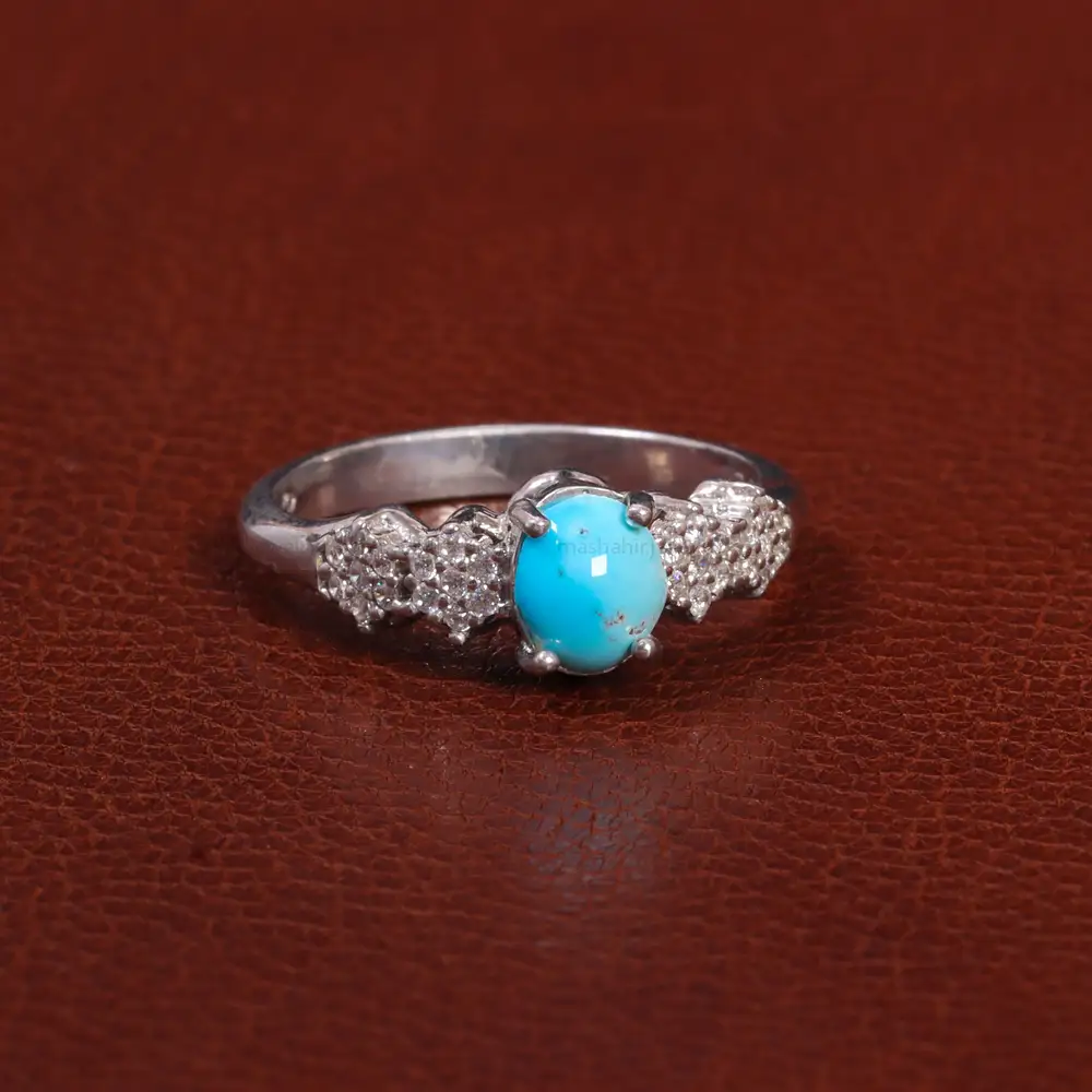 انگشتر فیروزه عجمی زنانه کد 27583