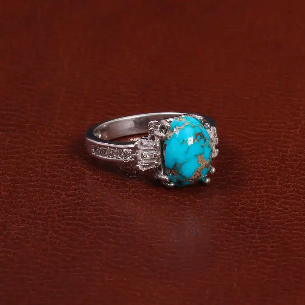 انگشتر فیروزه شجری زنانه کد 27696