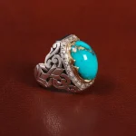 انگشتر فیروزه شجری مردانه کد 27745