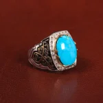 انگشتر فيروزه عجمی مردانه کد 27750
