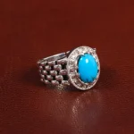انگشتر فيروزه عجمی مردانه کد 27756