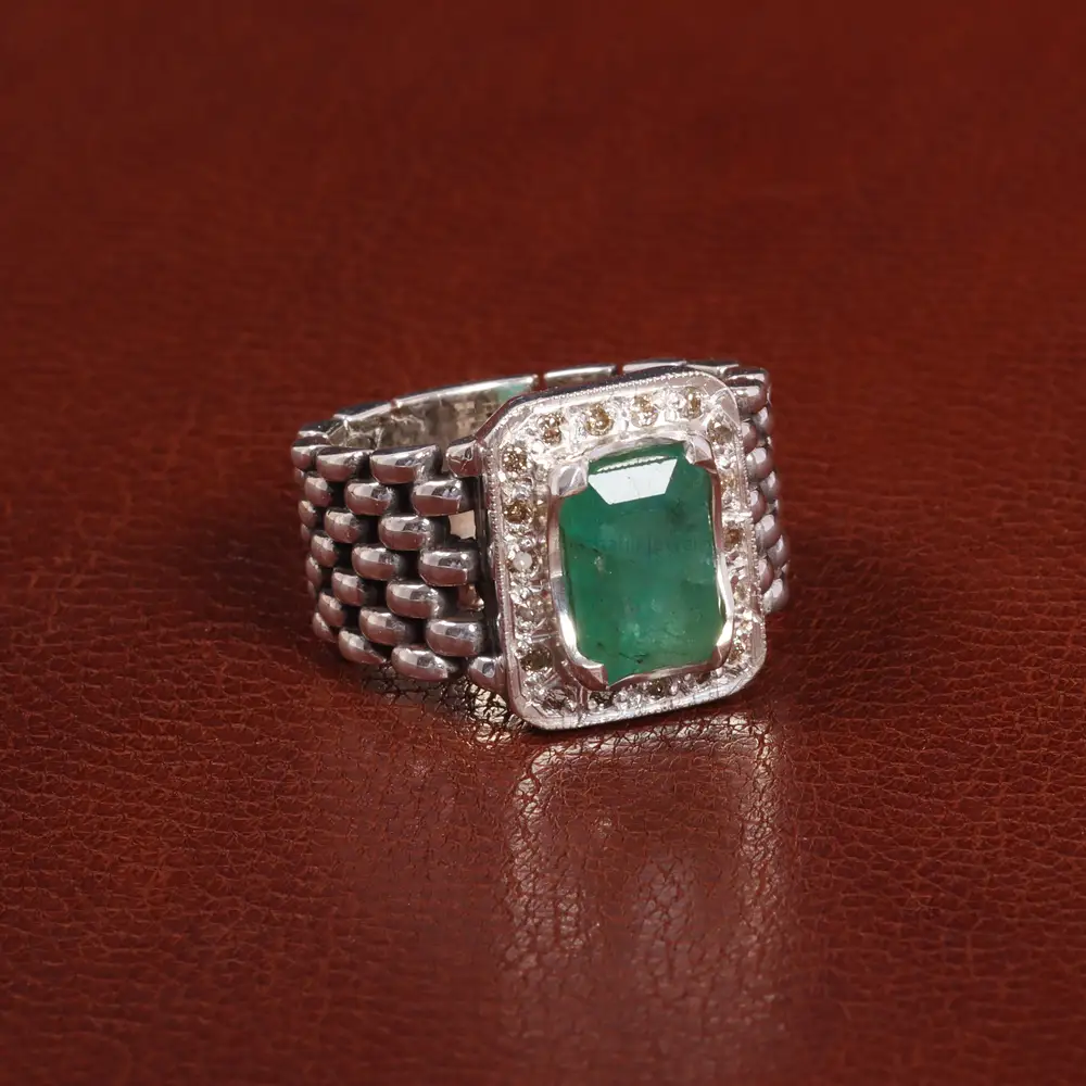 انگشتر زمرد مردانه کد 27769