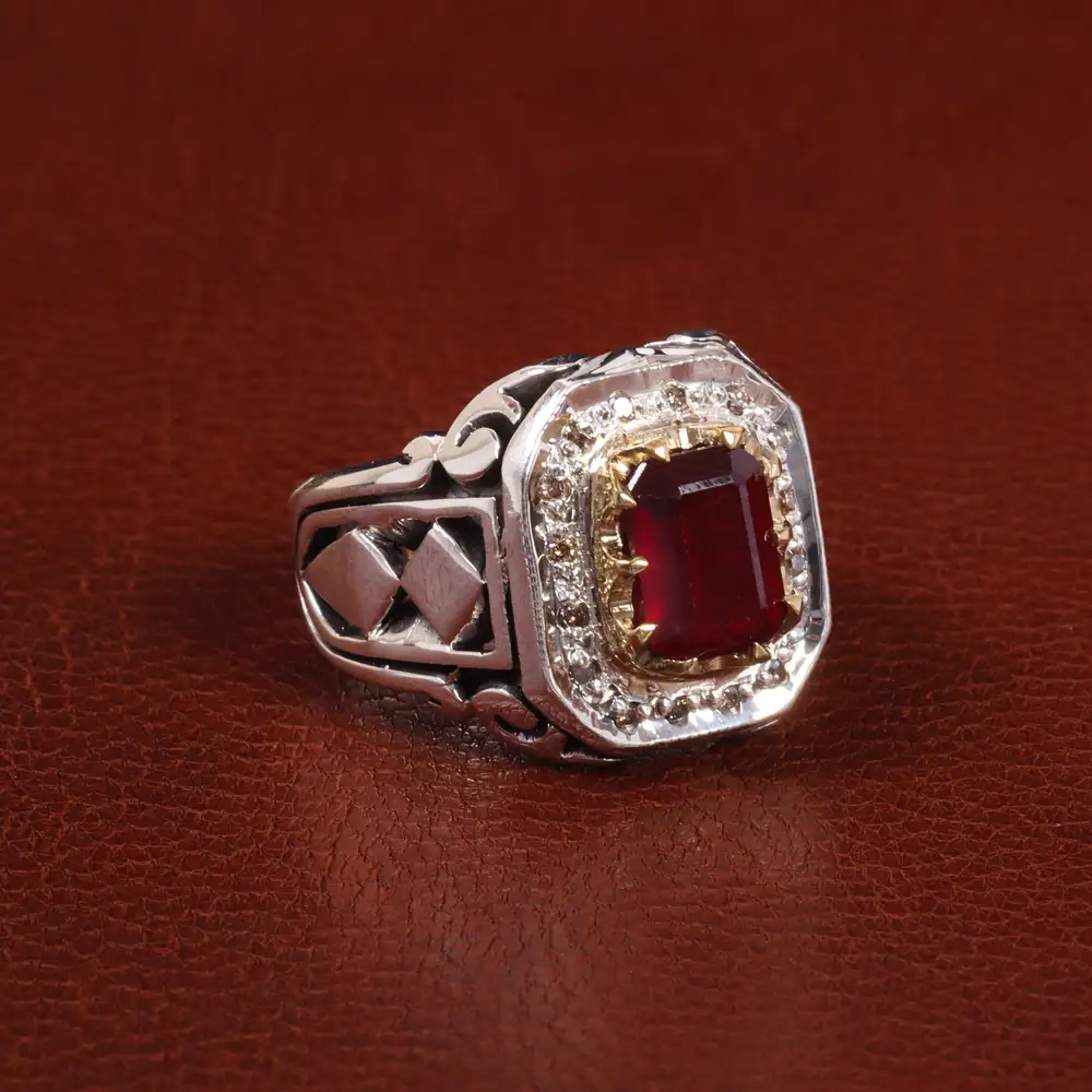 انگشتر یاقوت سرخ مردانه کد 27780