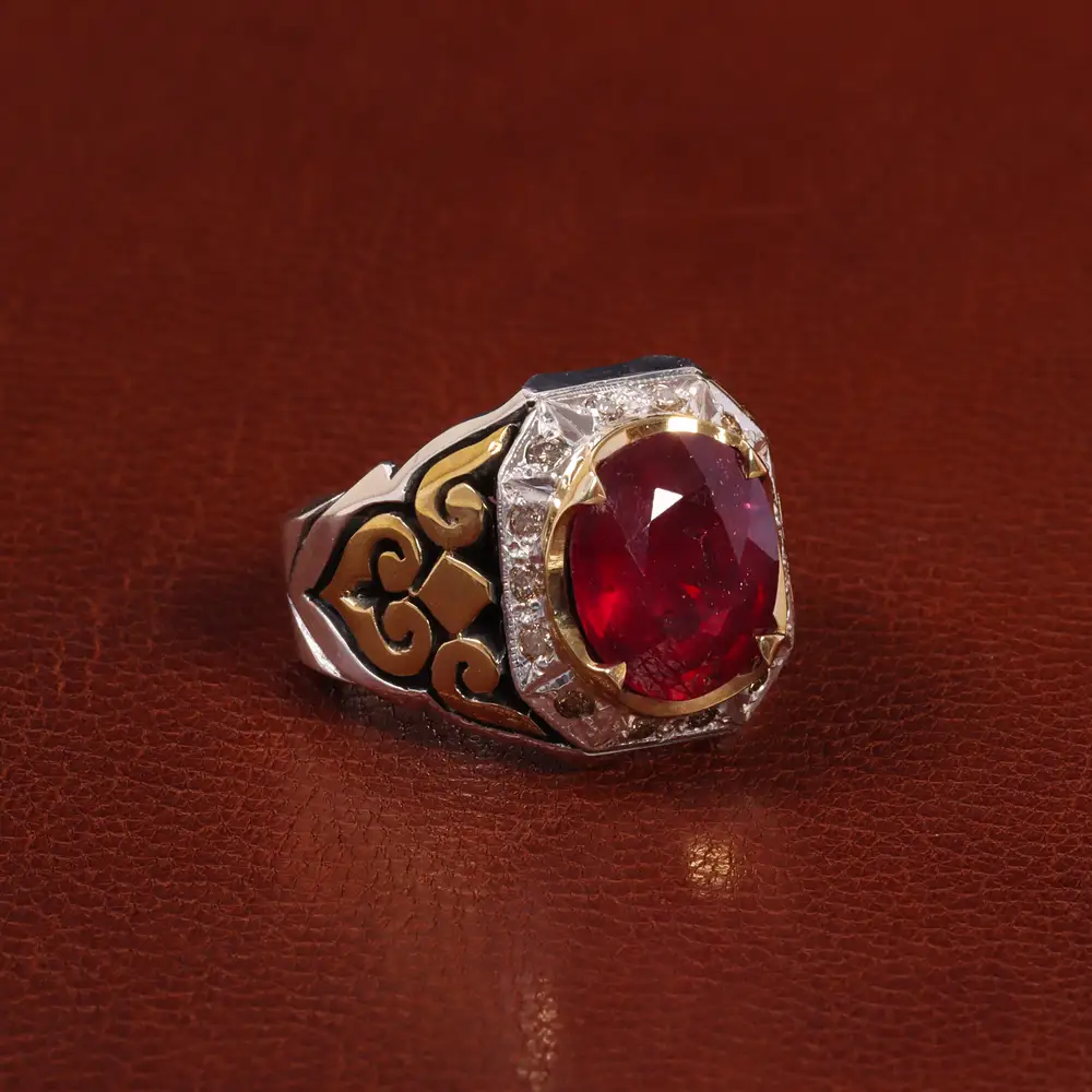 انگشتر یاقوت سرخ مردانه کد 27781