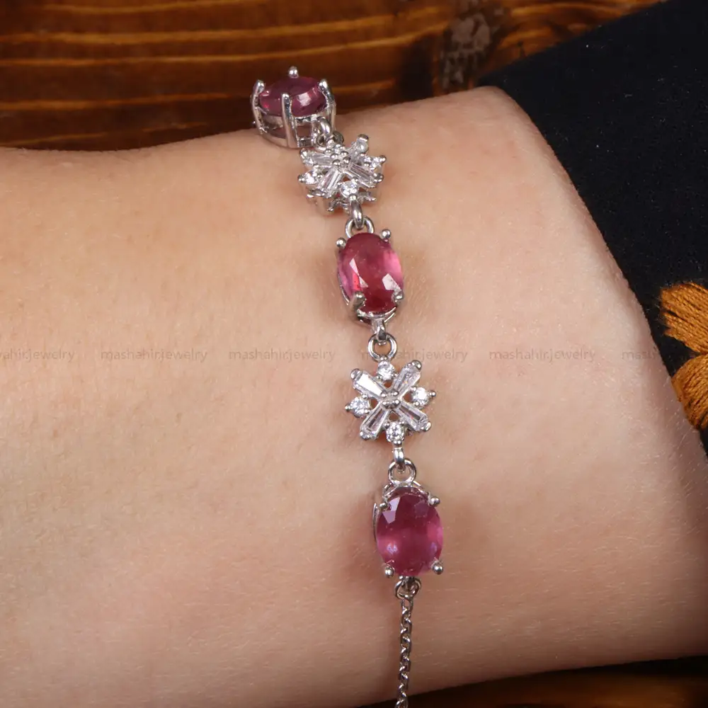 دستبند یاقوت سرخ زنانه کد 26818