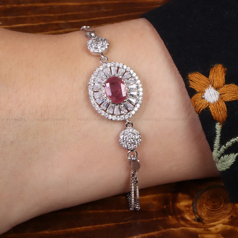 دستبند یاقوت سرخ زنانه کد 26821