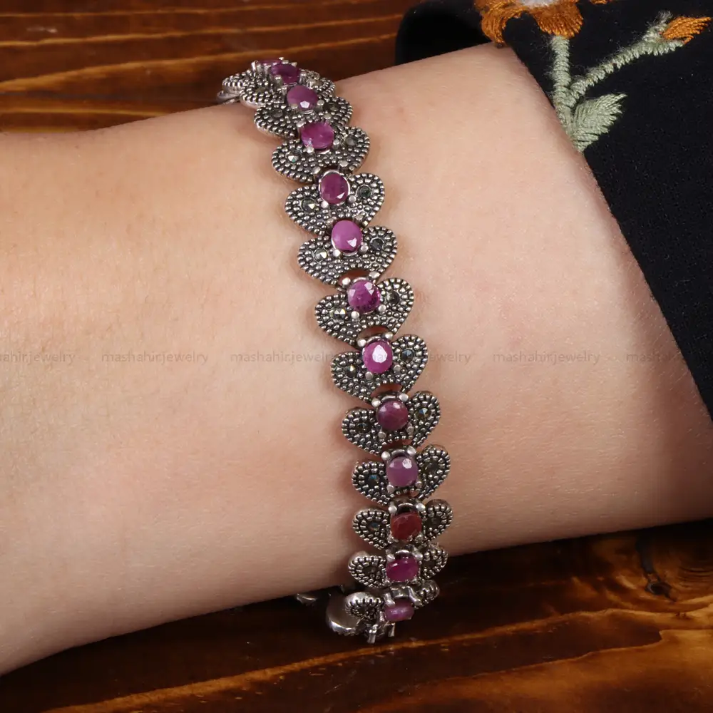 دستبند یاقوت سرخ زنانه کد 26824