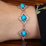 دستبند فیروزه زنانه کد 26828