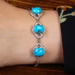دستبند فیروزه زنانه کد 26829