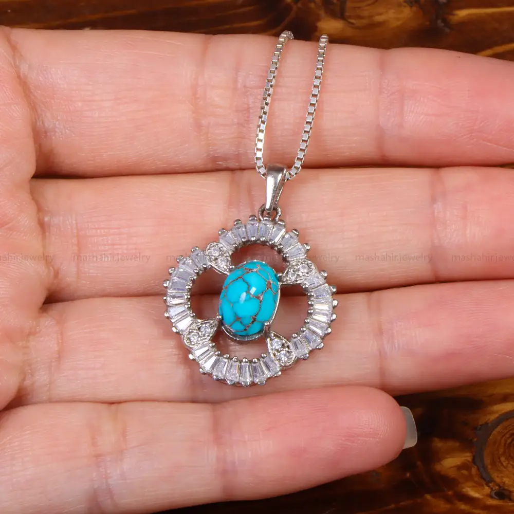 گردنبند فیروزه زنانه کد 26832