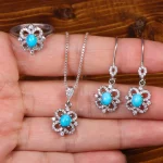 نیم ست فیروزه زنانه کد 26840