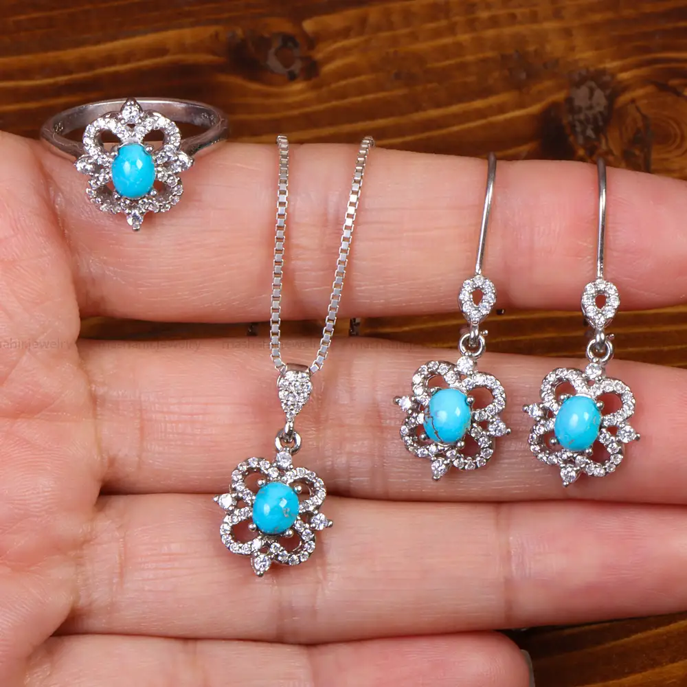 نیم ست فیروزه زنانه کد 26840