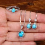 نیم ست فیروزه زنانه کد 26841