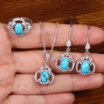 نیم ست فیروزه زنانه کد 26842