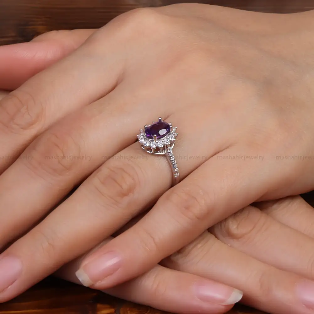 انگشتر آمیتیست زنانه کد 26992