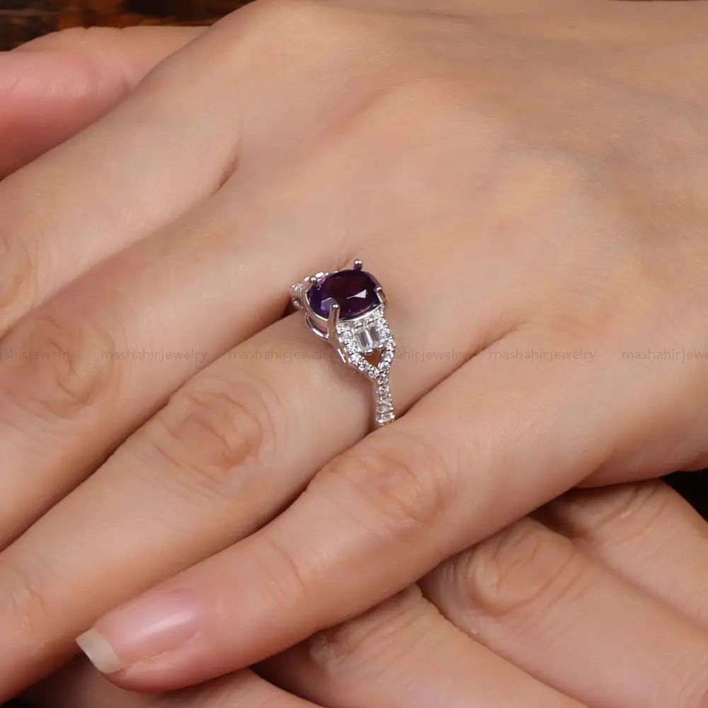 انگشتر آمیتیست زنانه کد 26993