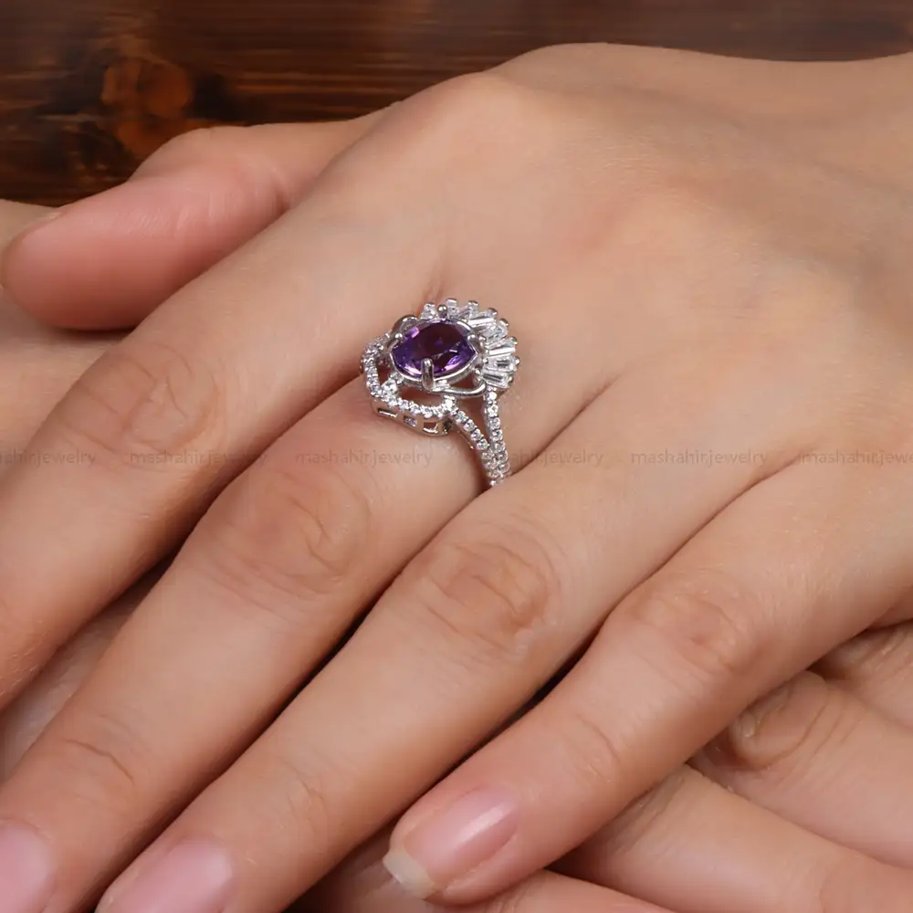 انگشتر آمیتیست زنانه کد 26994