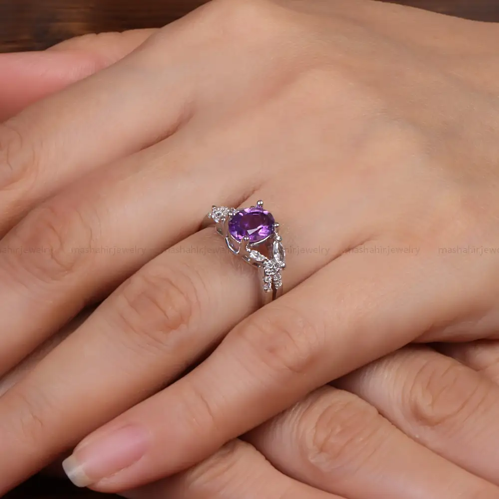 انگشتر آمیتیست زنانه کد 26995