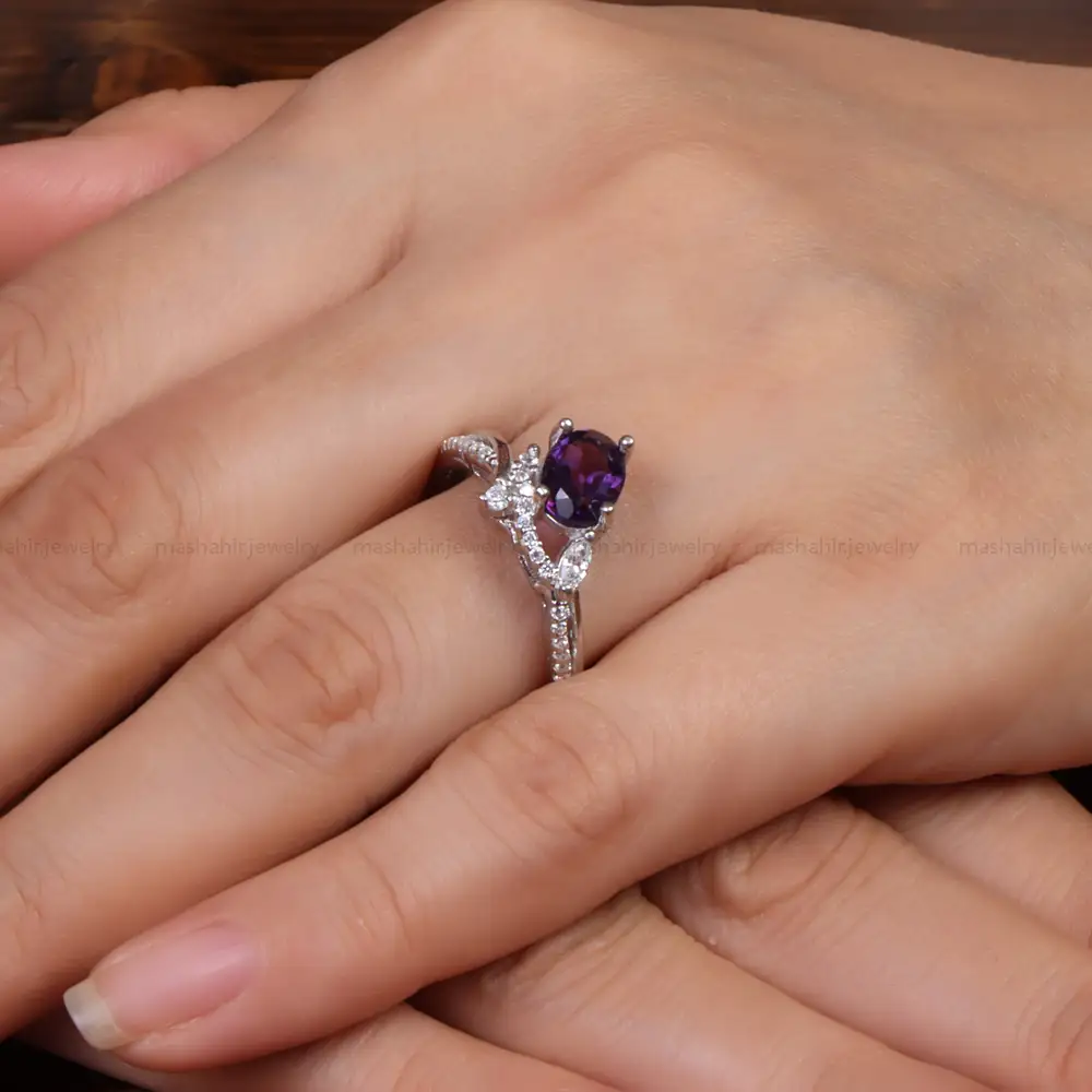 انگشتر آمیتیست زنانه کد 26996