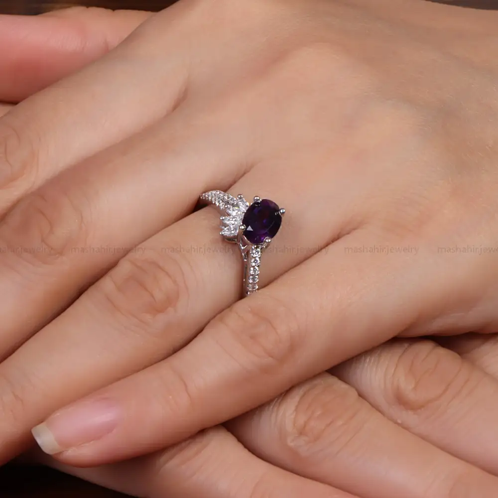 انگشتر آمیتیست زنانه کد 26997