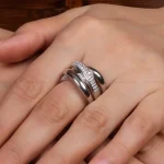 حلقه نقره زنانه طرح جواهر کد 27013