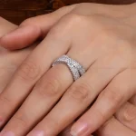 حلقه نقره زنانه طرح جواهر کد 27014