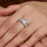 حلقه نقره زنانه طرح جواهر کد 27015