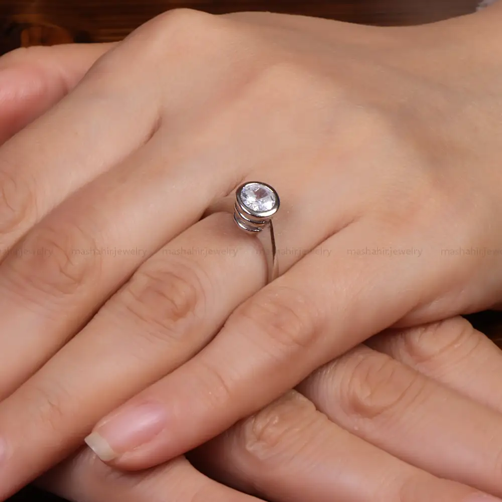 انگشتر موزانايت زنانه کد 27027