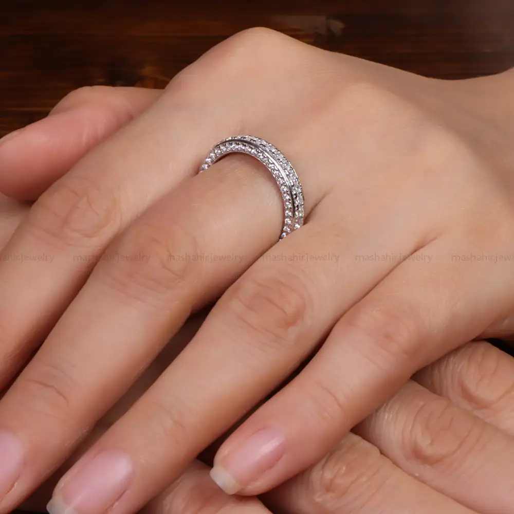 حلقه نقره زنانه طرح جواهر کد 27028