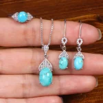 نیم ست فیروزه زنانه کد 27050