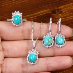 نیم ست فیروزه زنانه کد 27051